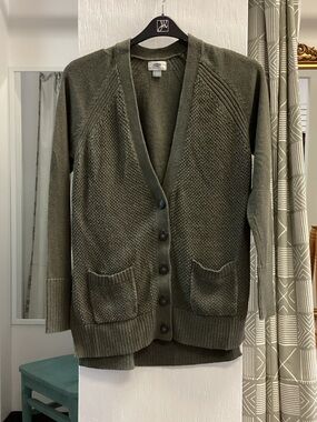 Old Navy Olive Green Button-Up Women's Cardigan